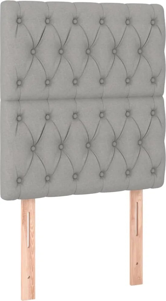 vidaXL Tăblie de pat gri deschis 80x7x118/128 cm, material textil