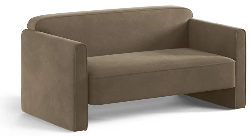 Canapea taupe cu tapițerie din catifea 140 cm Abby – Micadoni