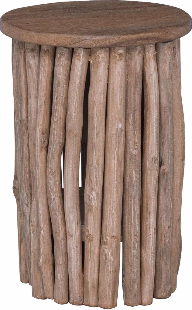 vidaXL Taburet natural 30 x 30 x 45 cm Lemn solid de tec