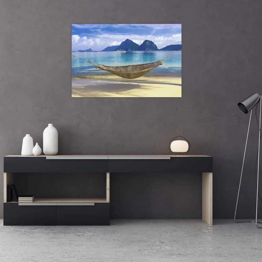 Tablou - Hamac pe plajă (90x60 cm)