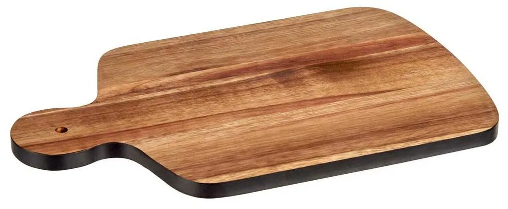 Masă de tăiat negru maro lemn de salcâm (25,7 x 1,5 x 40 cm)