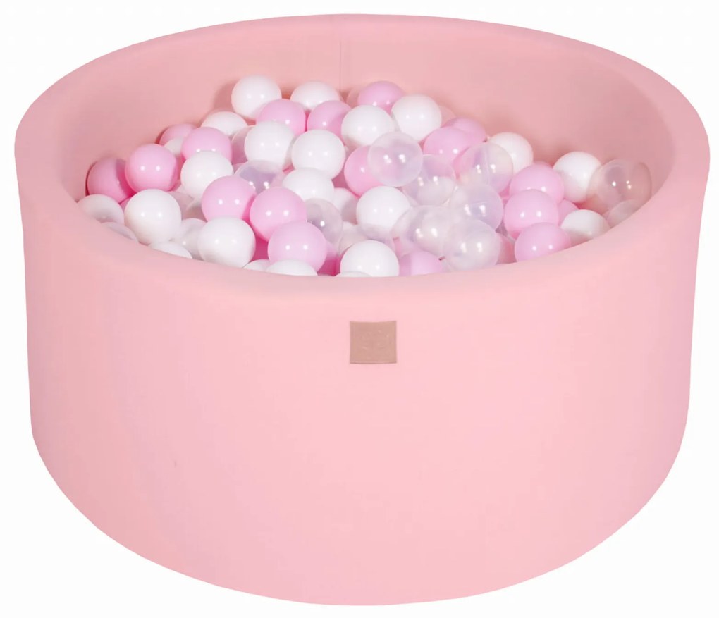 Meowbaby – Piscina rotunda 90×40 cm cu 300 mingi pentru copii – Light Pink
