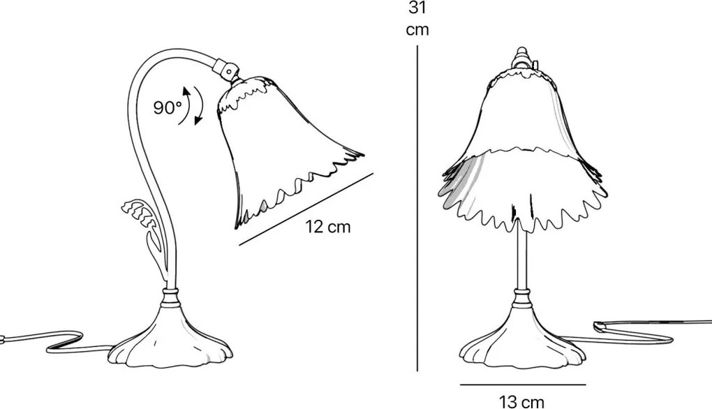 Veioza din alama stil Art Nouveau Floral