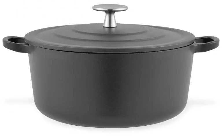 Oala din fonta Royal van Kempen & Begeer CC006516-001, 3,3 l, 22 cm, Cuptor pana la 260 C, Inductie, Negru