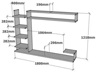 Mobilier living Pikovo (stejar zafir + antracit) . 1095553