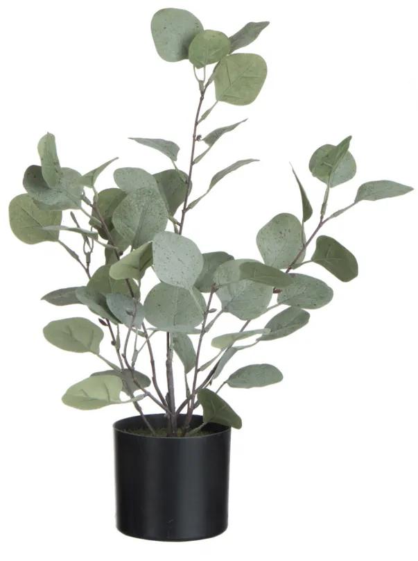 Floare artificiala Eucalipt, Plastic, Verde, 27x22x43 cm