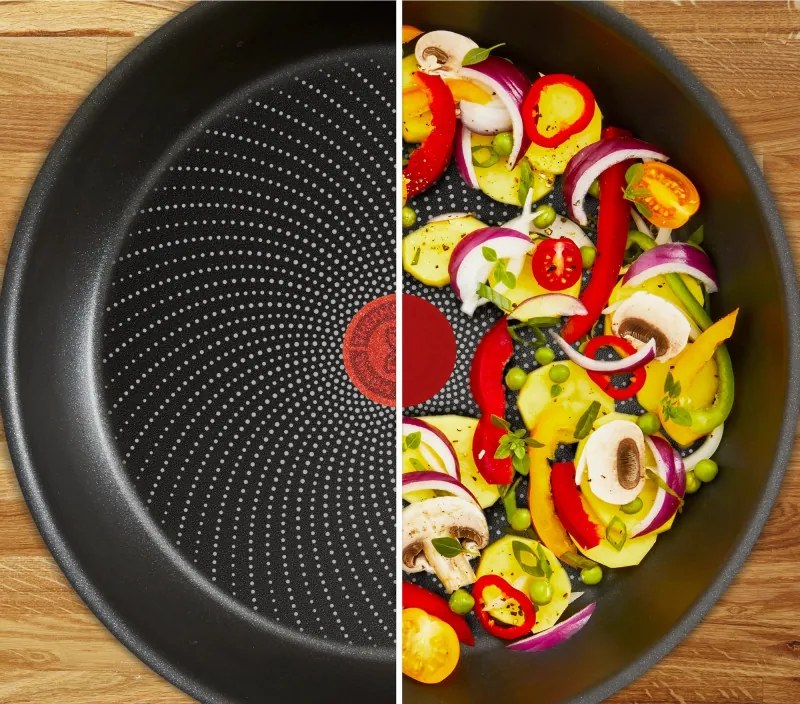 Tigaie Tefal Start Easy C2690721, 30 cm, Acoperire din titan, Thermo-signal, Thermo-Fusion, Inductie, Negru