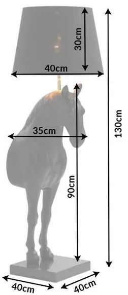 Lampa decorativa de podea, Cal, Negru, BLACK BEAUTY 130cm