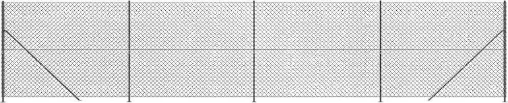 vidaXL Gard plasă de sârmă cu bordură, antracit, 1,6x10 m