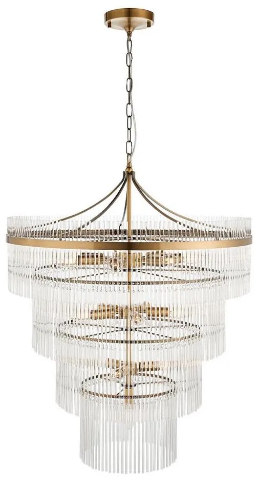 Lustră pe lanț Endon 112576 MARIETTA 16xE14/6W/230V alamă/transparent