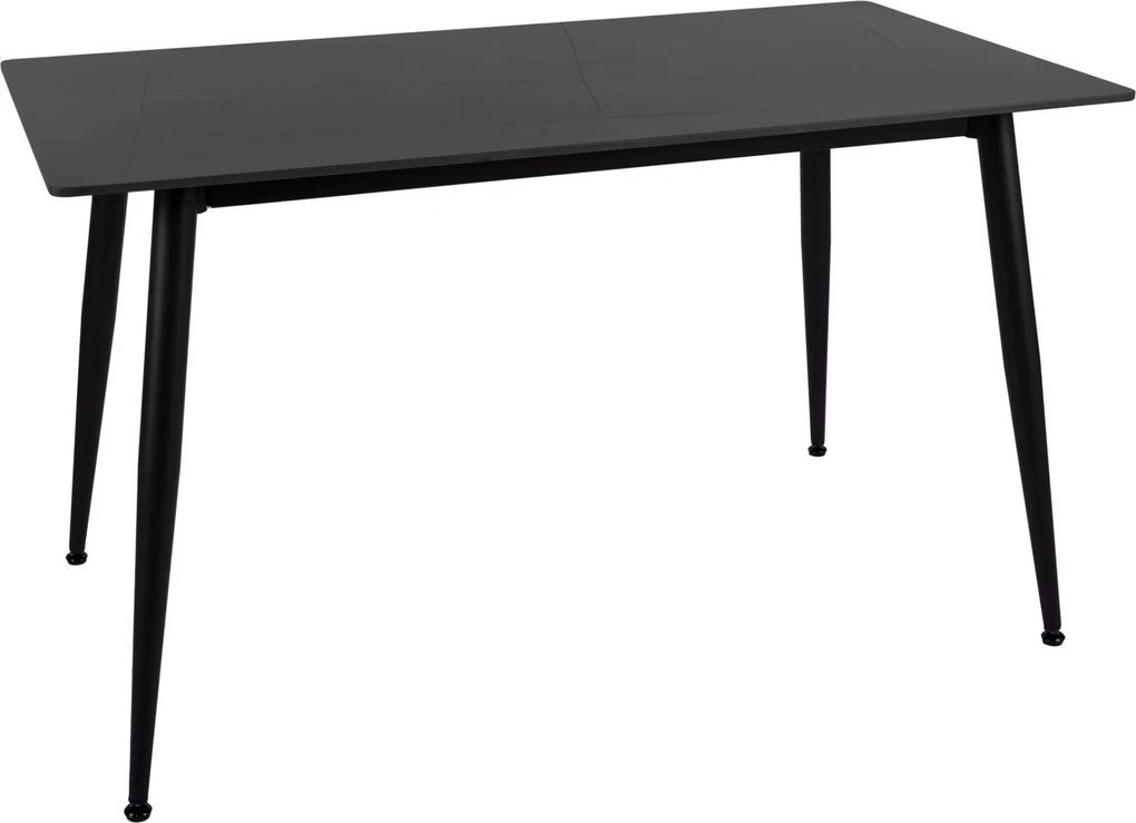 Masa de dining RION 130x70 cm cu blat ceramic, marmura neagra