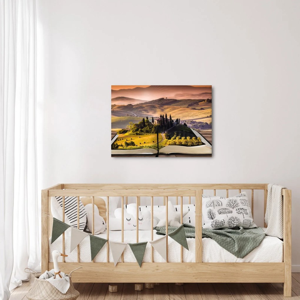 Tablou cu peisaj în carte (70x50 cm)