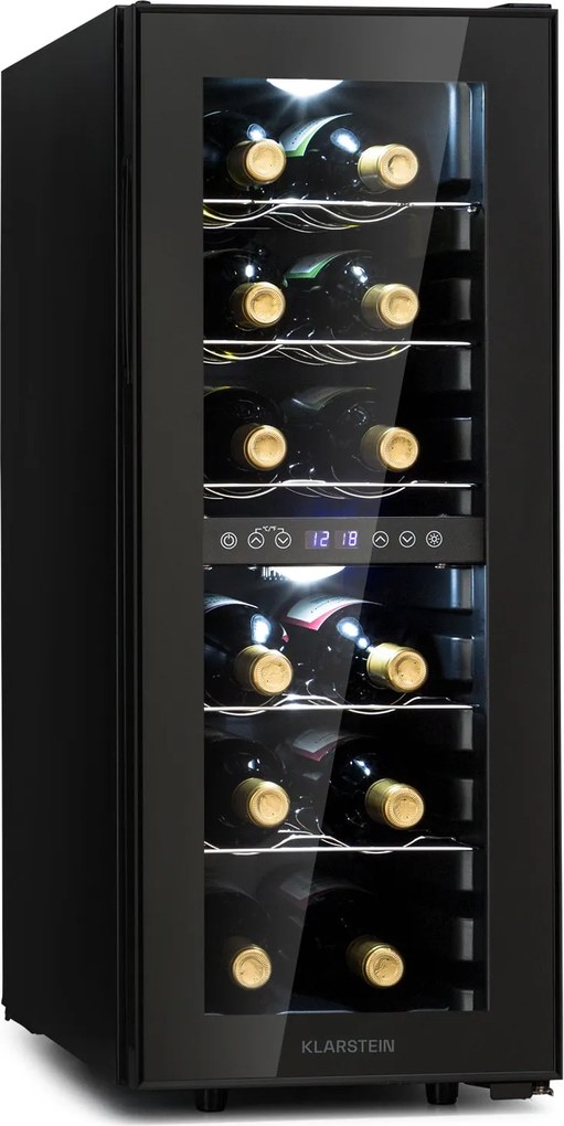 Klarstein Shiraz 12 Duo răcitor de vinuri Duo 2 zone 42L/12 sticle 5-12 / 12-18 °C Touch