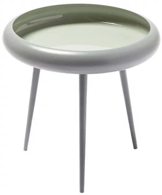 Masuta de cafea rotunda din metal Coal 39x39x41 cm gri/bej