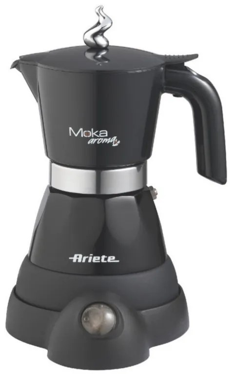 Cafetieră electrica Ariete MOKA AROMA 1358/11, 400W, 4 cesti, Fara fir, Baza rotativa la 360°, Negru