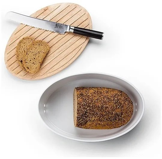 Cutie de pâine 13,5x30 cm albă/bej Continenta C3930