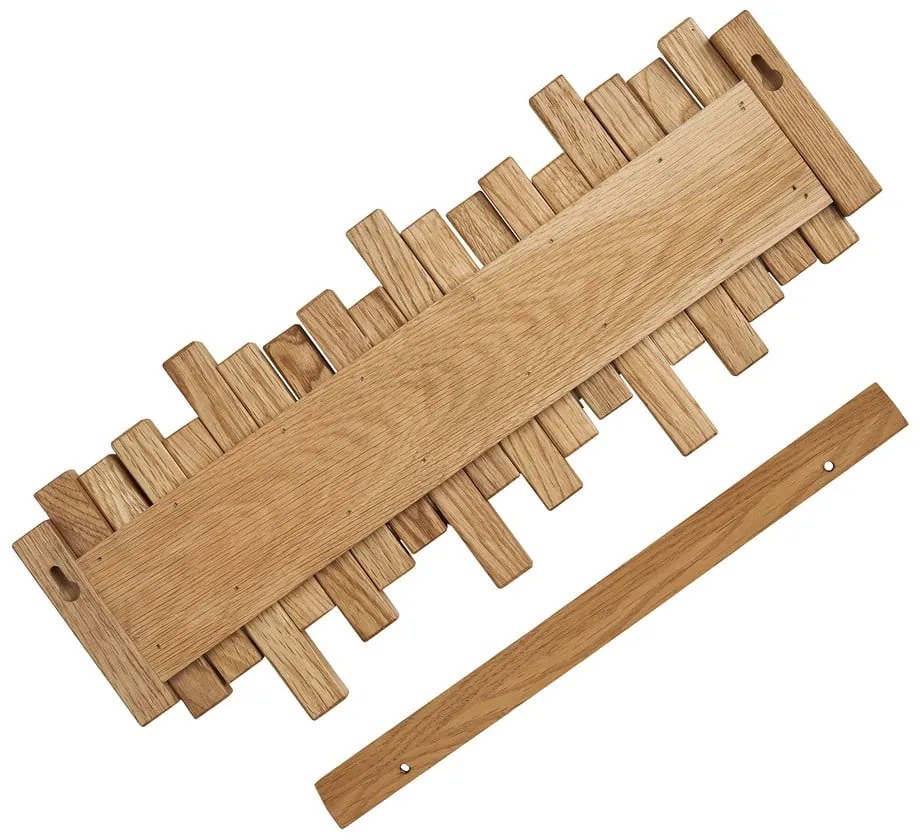 Cuier de perete în culoare naturală din lemn de stejar 3 cm Caltra – House Nordic