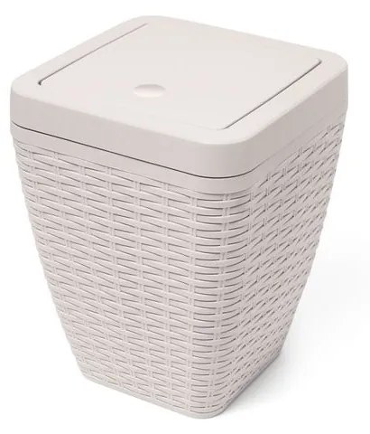 Set coș de baie și perie de toaletă Addis Calico, crem
