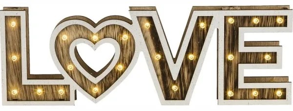 Globo 29976 - Lampa de masa LED LOVE 24xLED/0,06W/3xAA lemn