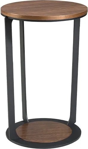 Masuta laterala moderna design LUX Wood and Black, 38cm