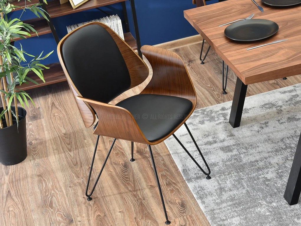 Scaun Silk (nuc închis + negru). 1111269