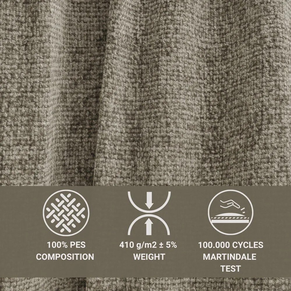 Colțar maro extensibil/cu spațiu de depozitare cu tapițerie din chenille (cu colț pe partea dreaptă/în formă de ”L”) Tonga – Maison de Rêve