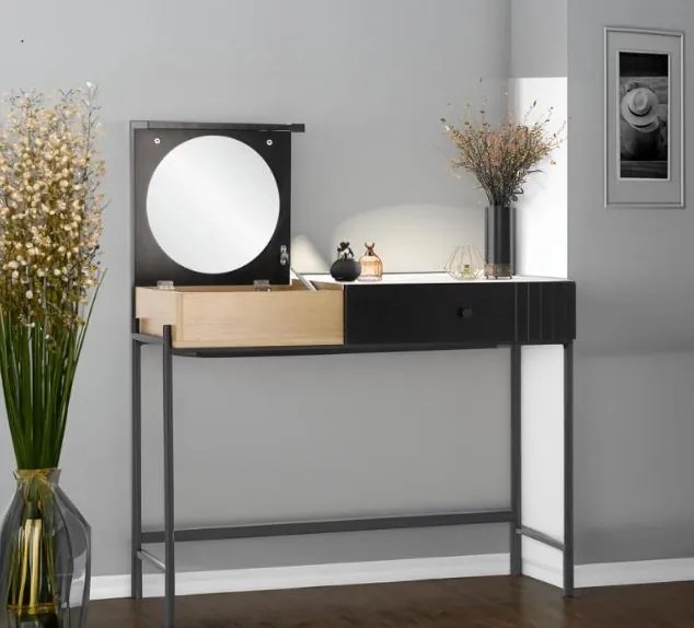 Masă de toaletă Bianca Wood/Black