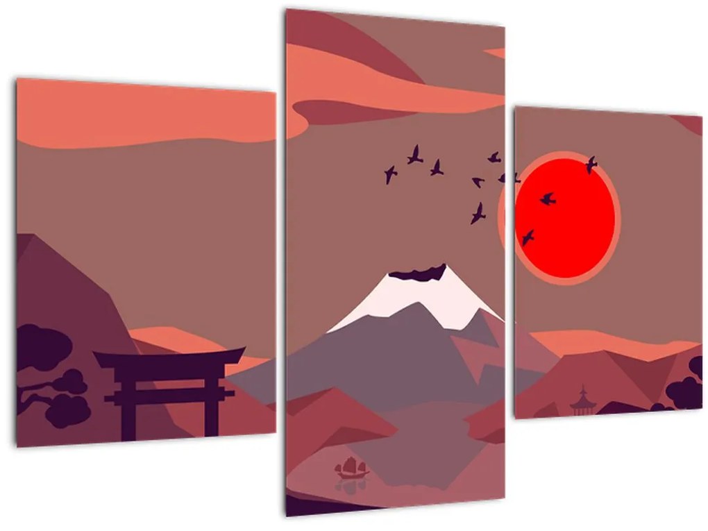 Tablou - Ilustrație a Muntelui Fuji (90x60 cm)