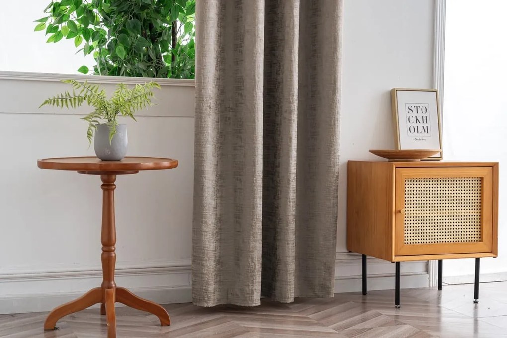 Perdea blackout LOOM VELVET 140x250 cm, bej-maroniu Agatat: Inele metalice