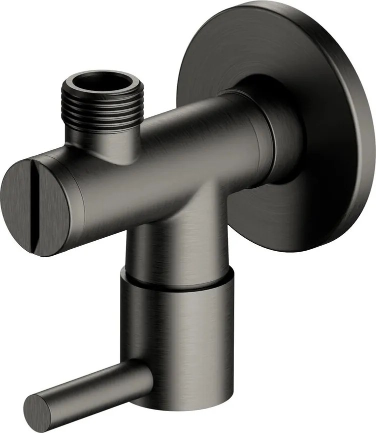 Robinet coltar Omnires din alama sanitara cu finisaj grafit periat