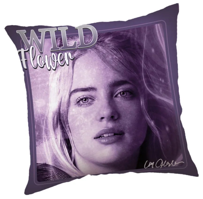 Billie Eilish Wild Flower pernă, pernă decorativă 40x40 cm