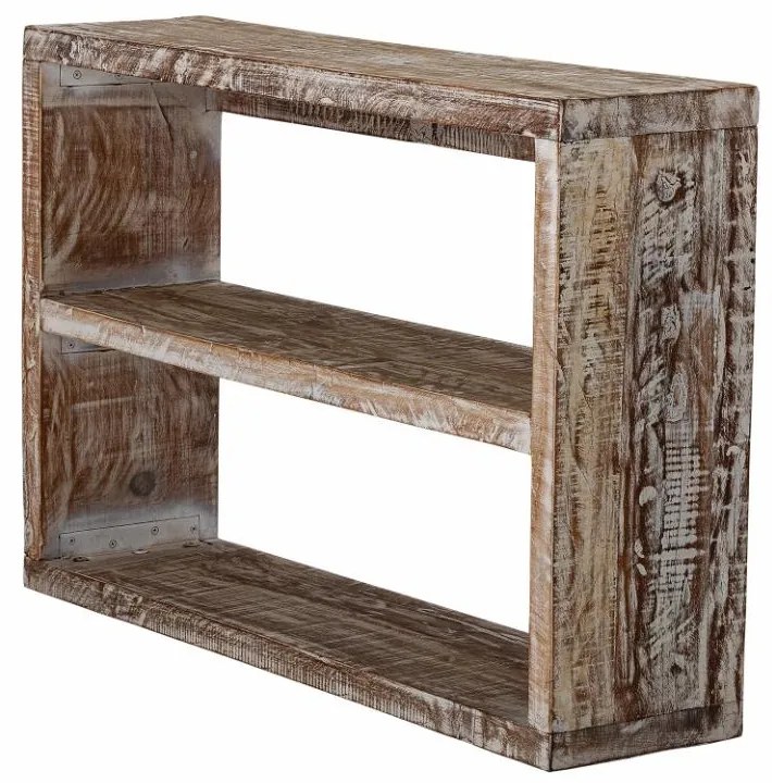 Raft de perete natur, din lemn reciclat, cu aspect rustic, Conde