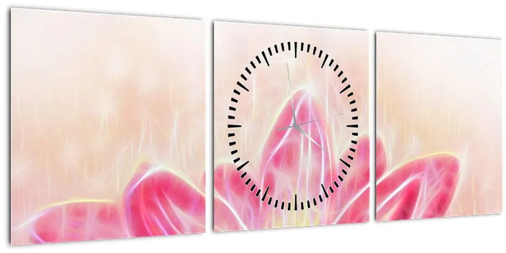 Tablou - Floare de lotus (cu ceas) (90x30 cm)