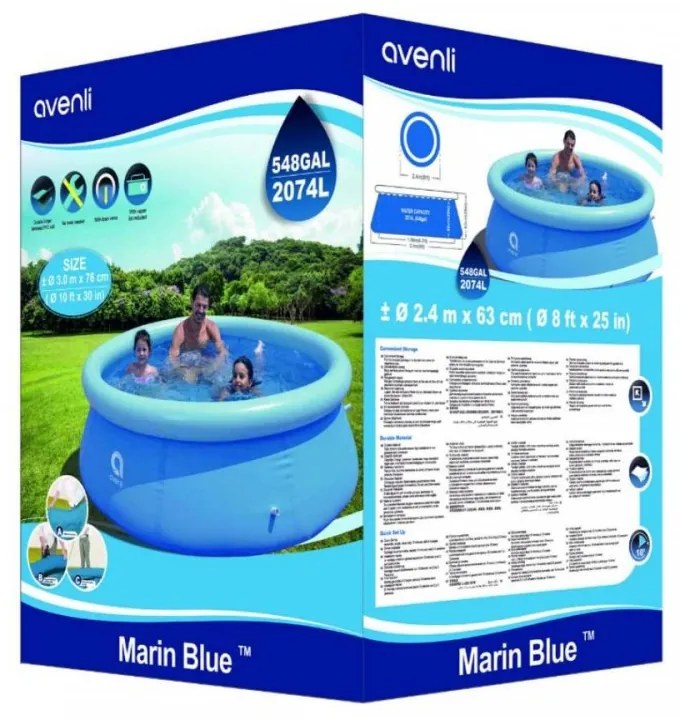 Piscină gonflabilă rotundă cu margine 2,4x0,63 m