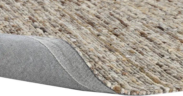 Covor din lână și bumbac țesut manual, antiderapant, maro natural, 200 x 300 cm, 2170 GSM, „Wool Cotton Carpet"