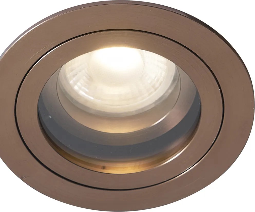 Spot încastrat modern bronz închis rotativ și înclinabil IP44 - Chuck