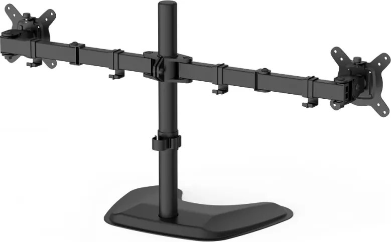 Suport Monitor Dublu de Birou Ergonomic – Stabilitate, Flexibilitate și Design Premium, Negru