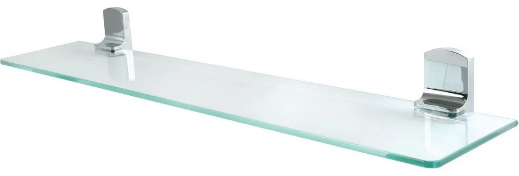 Etajeră de perete din sticlă Spirella Taku 60 cm, oțel inoxidabil lucios