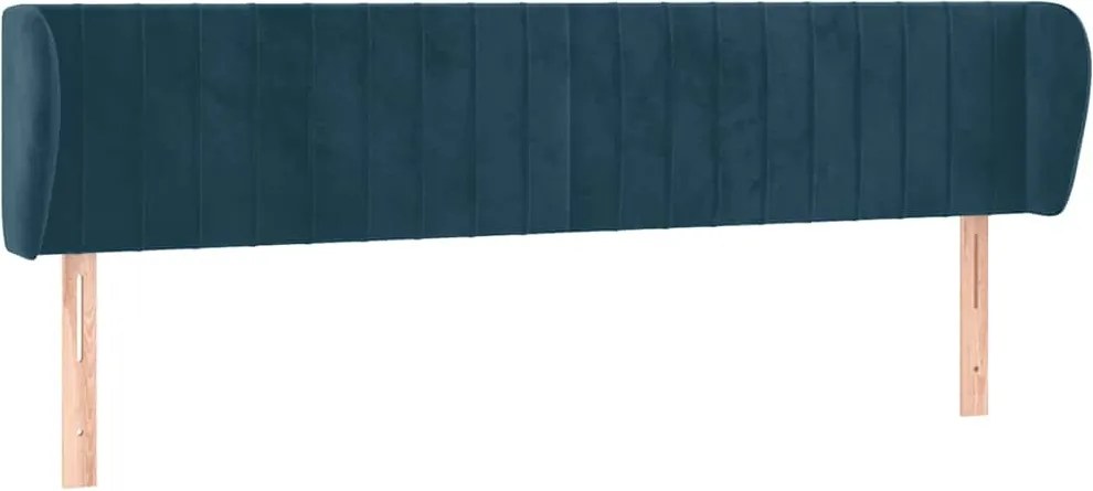 vidaXL Tăblie pat cu aripioare albastru închis 183x23x78/88 cm catifea