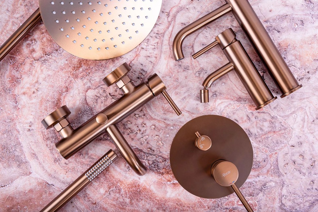 Set de duș incastrat Rea LUNGO COPPER BRUSH + BOX cu termostat