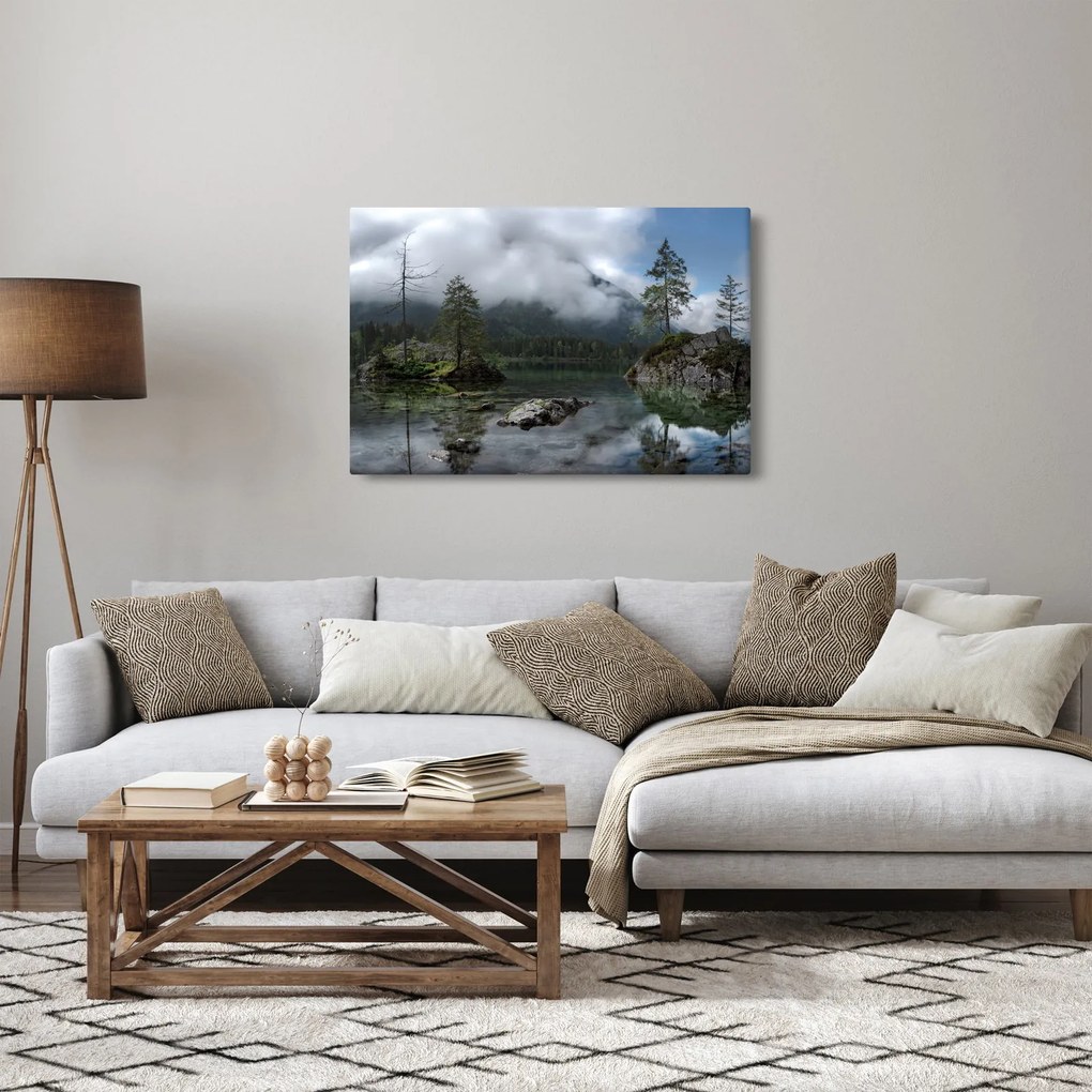 Tablou cu pomi în lac (90x60 cm)