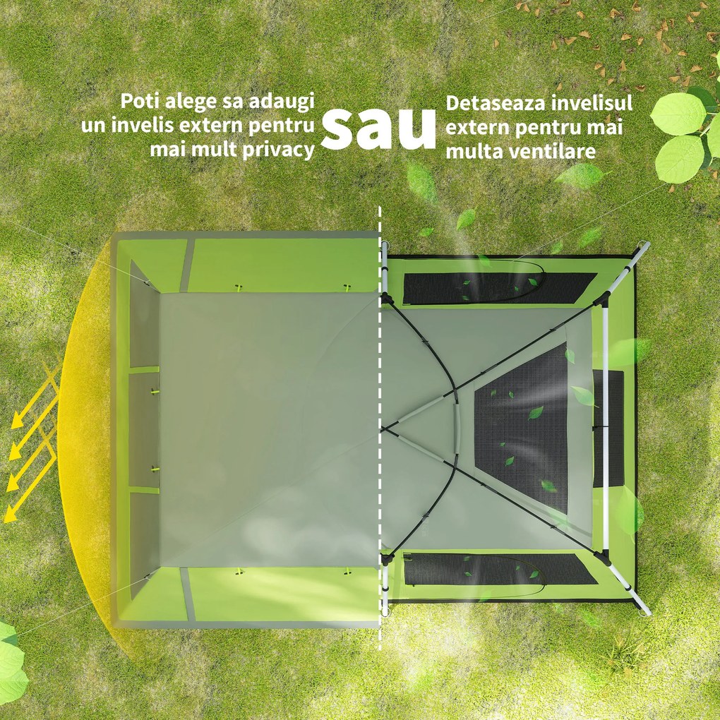 Outsunny Cort pentru Camping cu Veranda 8 Persoane 405×305×225cm | Aosom Romania