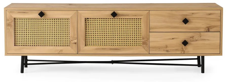 Comoda TV Hapsiyas180 Oak-Negru