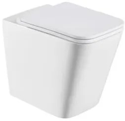ROMSTAL Vas wc suspendat,cu capac soft close, romstal, square, alb, 49x34 cm