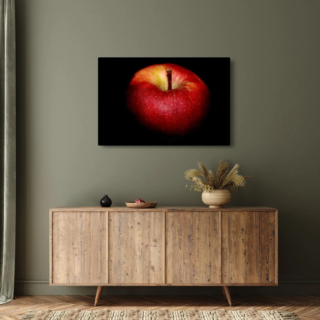 Tablou cu măr pe fundal negru (90x60 cm)