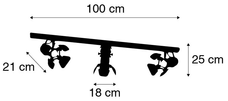 Sistem de șine cu 3 spoturi negru - Movie