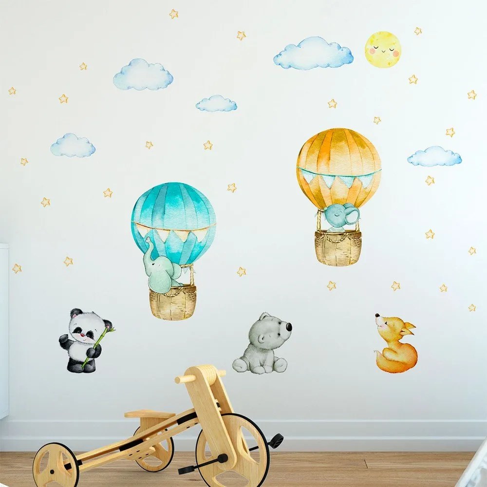 Autocolante de perete pentru camera copiilor Ambiance Balloons and Stars