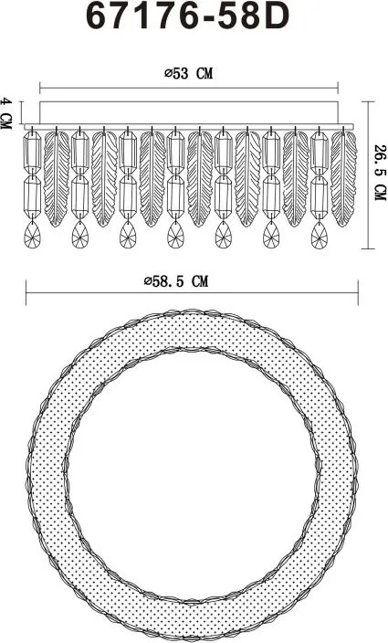 Lustra LED aplicata cu telecomanda KLUNKA crom