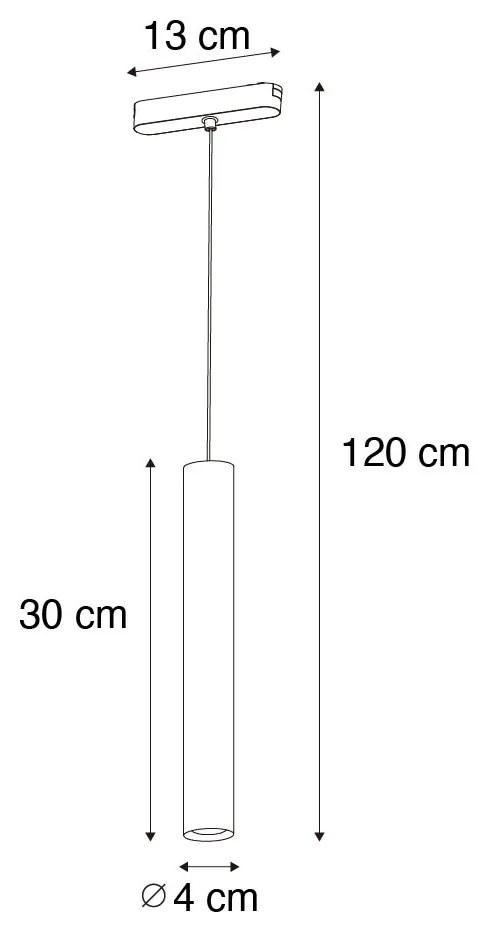 Lampă suspendată modernă neagră pentru sistem de șină monofazat 4.5W 3000K - Magnetic Cassie