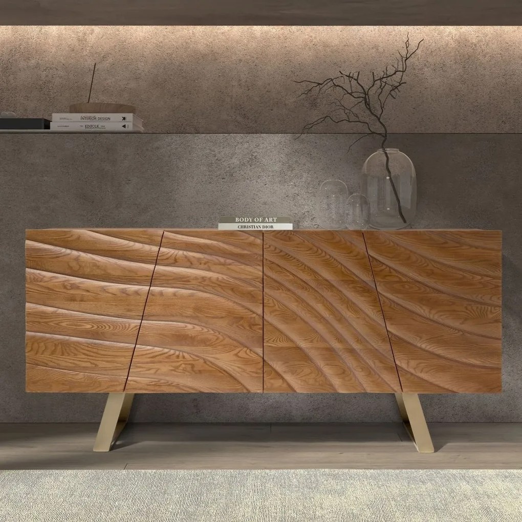 Comoda din furnir de nuc Walnut 118cm